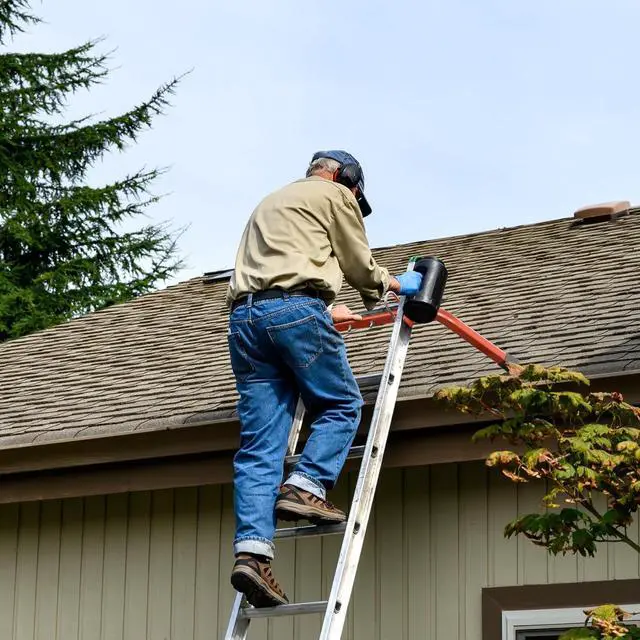 Alt view image 2 of 7 - Mr IRONSTONE Extension Ladder Stabilizer for Roof Gutter&Wall, Sturdy Ladder Standoff Stabilizer with Non-Slip Rubber, Ladder Accessories Ladder Stand Off with U Bolt, Weight Capacity Up to 500LBS