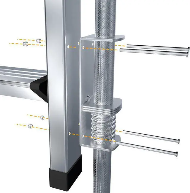 Alt view image 4 of 7 - Ladder Levelers for Type II,I and IA Extension Ladders up to 32,with Anti-Slip Threaded and Adjustable Extension Ladder Legs for Stairs and All Surfaces - Pair (Standard Version 20")
