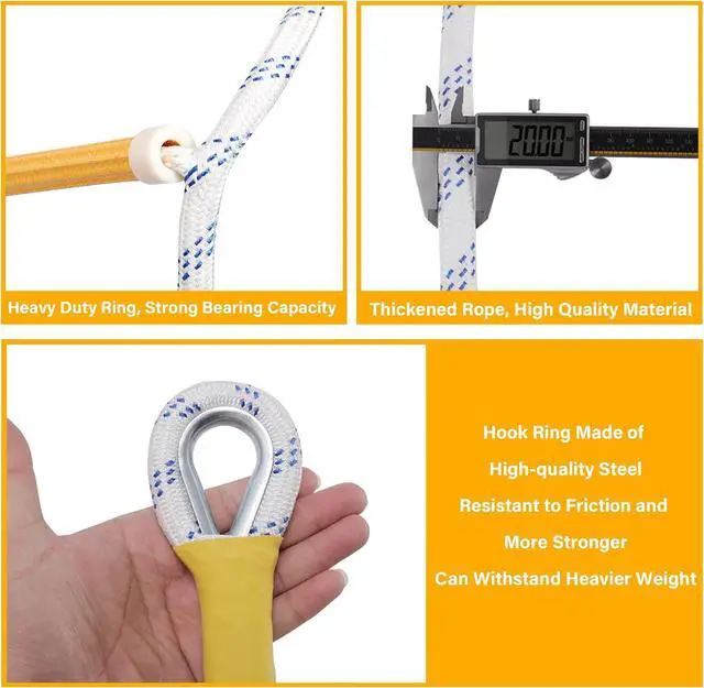 Alt view image 3 of 7 - Emergency Fire Escape Ladder Flame Resistant Safety Extension Rope with 2 Hooks, 2 to 5 Story Homes Reusable Compact Portable External Ladder (5 M / 16 FT)