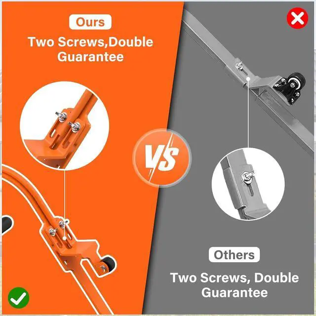 Alt view image 4 of 6 - 2 Pack Ladder Hooks for Roof Ridge with Wheel,Heavy Duty Ladder Roof Hook with Rubber Grip T-Bar,Upgrade Load-Bearing Steel Bars Extension Ladder Stabilizer for 500 lbs Weight (Patent Pending)