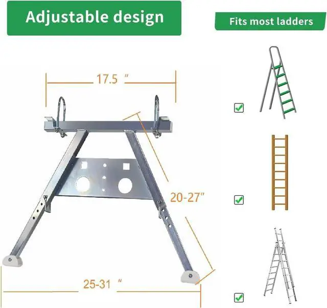 Alt view image 4 of 7 - Ladder Stabilizer for Roof Gutter,Ladder Standoff for Roof,Wall Standoff,Solid and Reliable Easy to Use,380 Lbs Weight Rating