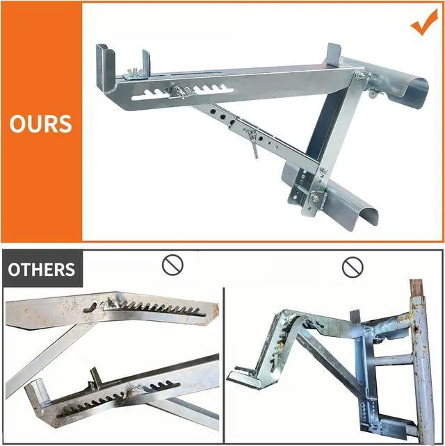 Alt view image 2 of 6 - Ladder Jacks Scaffold Bracket, Two-Rung Short Body Extension Ladder Jack for Working Stage (1 Pair)