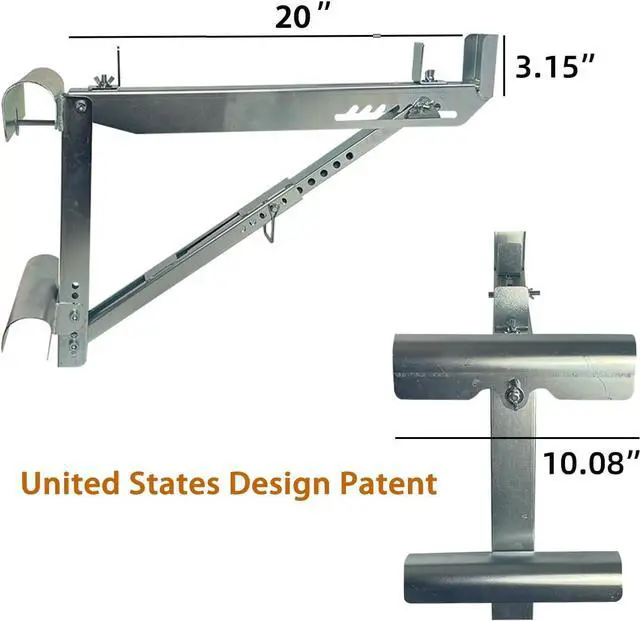 Alt view image 4 of 6 - Ladder Jacks Scaffold Bracket, Two-Rung Short Body Extension Ladder Jack for Working Stage (1 Pair)