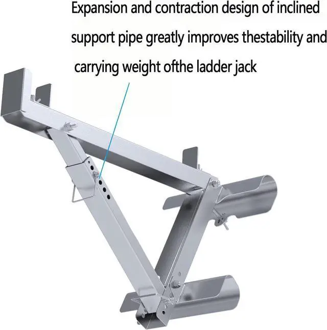 Alt view image 3 of 6 - Ladder Jacks Scaffold Bracket, Two-Rung Short Body Extension Ladder Jack for Working Stage (1 Pair)