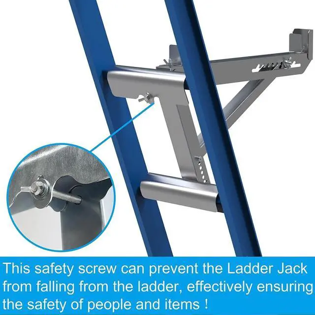 Alt view image 6 of 6 - Ladder Jacks Scaffold Bracket, Two-Rung Short Body Extension Ladder Jack for Working Stage (1 Pair)
