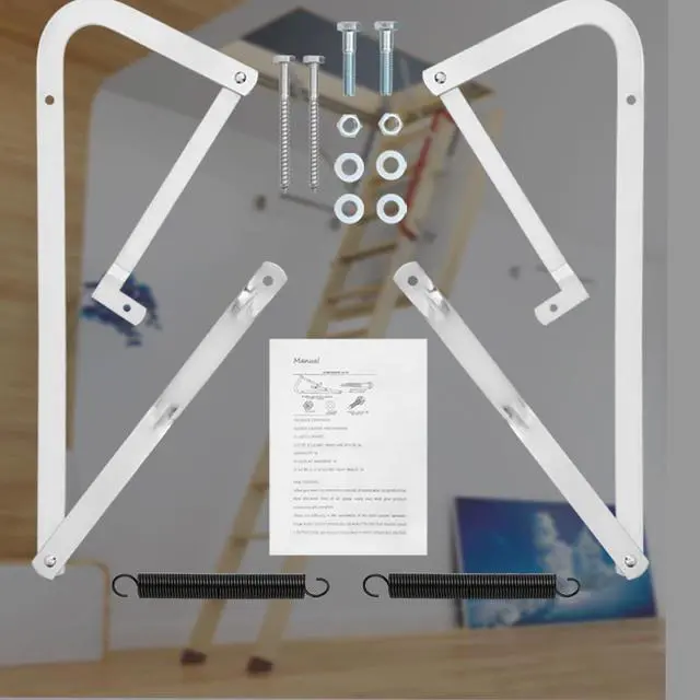 Alt view image 6 of 7 - 55-1 Attic Ladder Spreader Hinge Arms with Springs,Compatible with Werner (Mk1 Thru Mk3),A2208 A2210 A2508 A2510 W2208 W2210 W2508 W2510 WH2208 WH2210 WH2508 WH2510 WH3008 WH3010, MFG 2006 and Older
