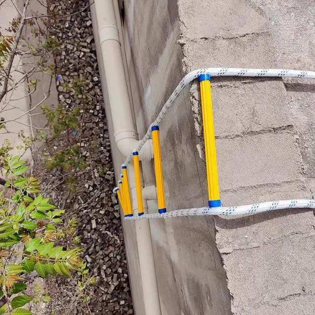Alt view image 6 of 7 - Rope Ladder,49.2 Feet Emergency Fire Escape Ladder Flame Resistant,Safety Balcony Fire Ladder with Hooks,Fast to Deploy Portable and Reusable 5 Story,Weight Capacity up to 2000 Pounds