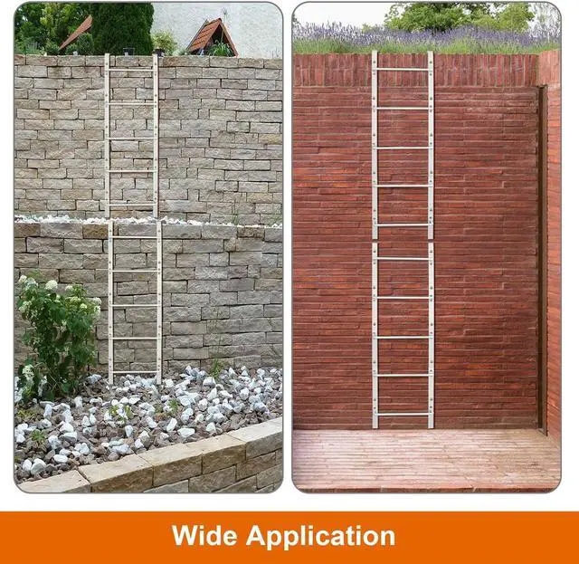 Alt view image 7 of 7 - 5-Rung Window Well Ladder Hooked, Heavy Duty Steel Fire Escape Ladder, Powder-Coated Basement Egress Window Ladder Wall Mounted Ladder 56.2" Lx17.9 W, White