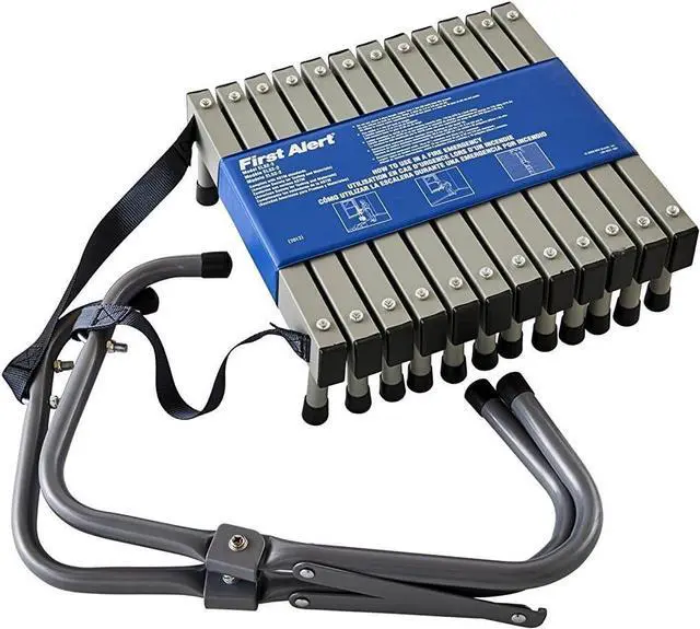 Main image of First Alert Two-Story Fire Escape Ladder, Steel, Anti-Slip, EL52-2, Black