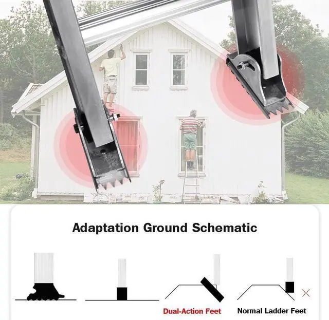 Alt view image 4 of 7 - 26-2 Replacement Shoe Kit for Aluminium Ladder - SHOE REPL KIT for D1200 D1300 D1700 D1800 Extension Ladder Feet