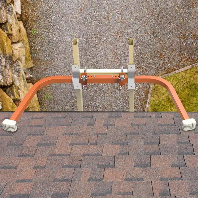 Alt view image 4 of 7 - Ladder Stabilizer,Wing Span/Wall Extension Ladder Standoff Arms,Extension Ladder Accessory for Roof Gutter,Heavy Duty Extension Ladder Stabilizer for Roof Ladders Gutter (Orange)