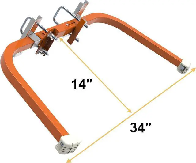 Alt view image 5 of 7 - Ladder Stabilizer,Wing Span/Wall Extension Ladder Standoff Arms,Extension Ladder Accessory for Roof Gutter,Heavy Duty Extension Ladder Stabilizer for Roof Ladders Gutter (Orange)