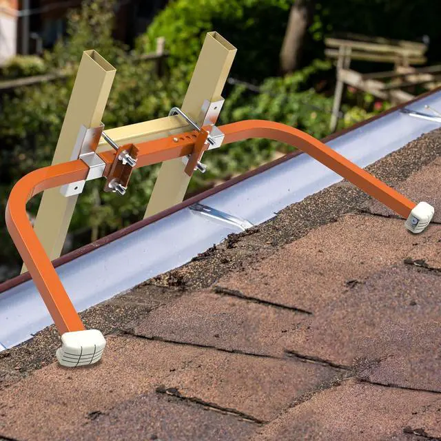 Alt view image 6 of 7 - Ladder Stabilizer,Wing Span/Wall Extension Ladder Standoff Arms,Extension Ladder Accessory for Roof Gutter,Heavy Duty Extension Ladder Stabilizer for Roof Ladders Gutter (Orange)