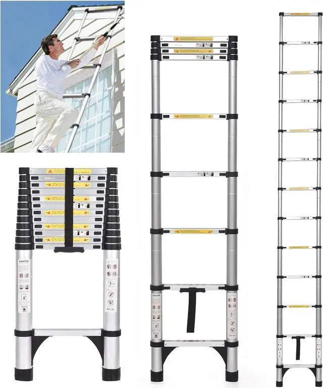 Main image of JADDUO 20.3FT Telescoping Ladder, Portable Extension Folding Ladder, Multi-Purpose Compact Ladder for Household or Outdoor Work, 330lbs Max Capacity