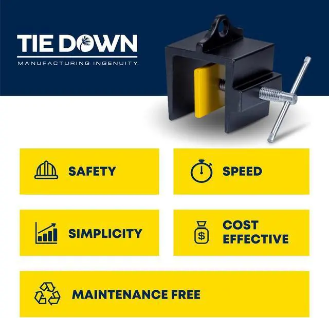 Alt view image 3 of 5 - Tie Down Ladder Stability Anchor System | Stabilizer Kit for Ladders w/3Ft Strap | Fits-Connects-Clicks in Seconds | Safety Device for Roofing/Gutters/Etc | Protection Device