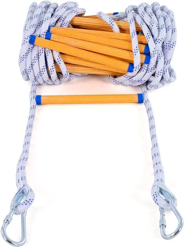 Main image of Rope Ladder,49.2 Feet Emergency Fire Escape Ladder Flame Resistant,Safety Balcony Fire Ladder with Hooks,Fast to Deploy Portable and Reusable 5 Story,Weight Capacity up to 2000 Pounds