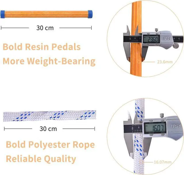 Alt view image 3 of 7 - Emergency Fire Escape Ladder, 49.2FT Rope Ladder, Flame Resistant Safety Extension Ladder with 2 Hooks, Fast to Deploy Sturdy and Strong Portable and Reusable 2 Story,Weight Capacity up to 2000 LB