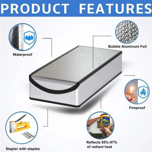 Alt view image 5 of 7 - Attic Stairs Insulation Cover 25"x54"x11", Pull Down Ladder Attic Door Insulation Cover for Garage, Easy Use Installation Tool 400 Staples