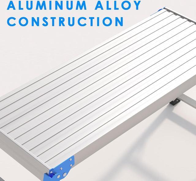 Alt view image 7 of 7 - Work Platform Height Adjustable, Portable Step Stool Ladder, Folding Aluminum Step Ladder, Type 1A, Heavy Duty 330 Lbs Rated, for Washing Vehicles, Cleaning Windows, DIY, Maintenance Work
