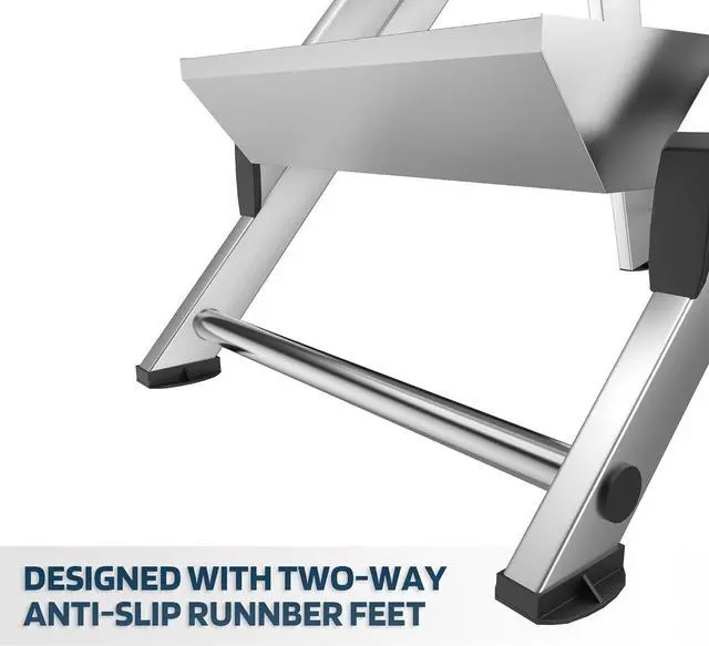 Alt view image 7 of 7 - 3-Step Ladder, Aluminum Step Stool w/Safety Foldable Handle, Safety Jumbo Stepladder Extra Wide Anti-Slip Pedal, Utility Step Stool Type 1A, Heavy Duty 330 Lbs Rated