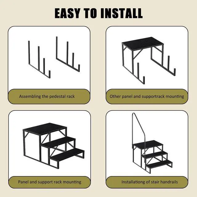 Alt view image 3 of 7 - Step Ladder, Heavy Duty Pool Ladder Above Ground 660Lbs, Camper Steps Outdoor Steps RV Stairs for Reaching High, Portable Home Stairs for Travel Trailer (3 Step, Single Handle)