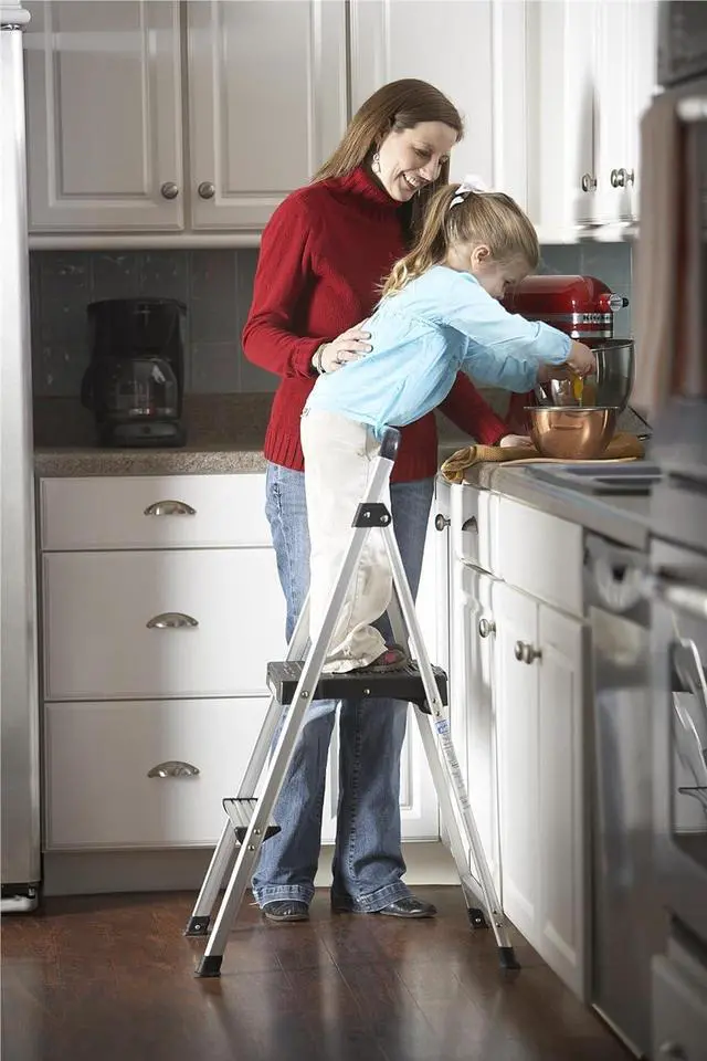 Alt view image 3 of 7 - COSCO 2 Step Lite Solutions Folding Step Stool, Aluminum/Black