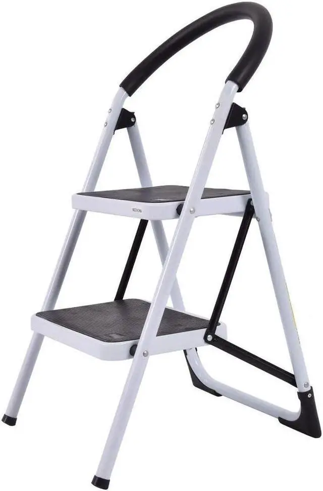 Alt view image 5 of 7 - COSTWAY 2 Step Ladder, Folding Step Stool w/Wide Anti-Slip Pedal & Cushioned Handle, Multiuse Lightweight Portable Stepladder 330 lbs Capacity, Stool Ladder for Home Kitchen Office