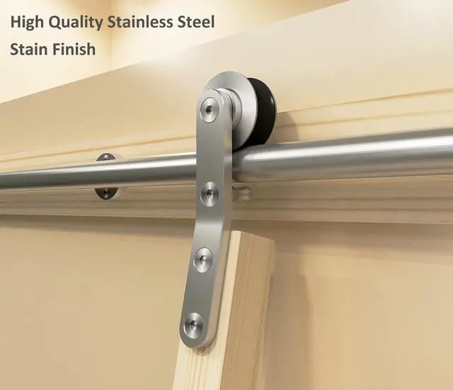 Alt view image 2 of 4 - DIYHD 12FT Sliding Library Ladder Hardware,Bookcase Rolling Ladder Kit,Bottom Wheel with Brake,Stainless Steel,MAX Load Capacity 300lbs
