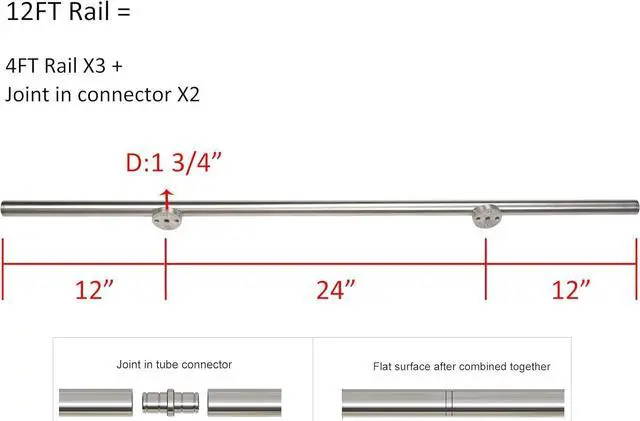 Alt view image 4 of 4 - DIYHD 12FT Sliding Library Ladder Hardware,Bookcase Rolling Ladder Kit,Bottom Wheel with Brake,Stainless Steel,MAX Load Capacity 300lbs