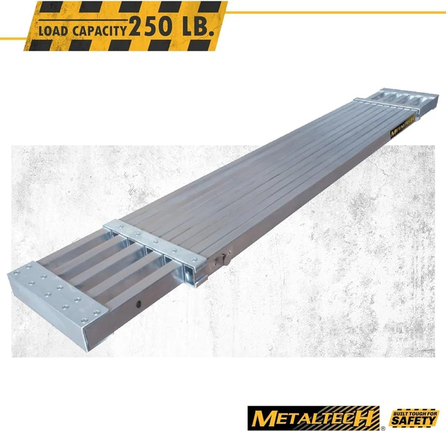 Alt view image 5 of 7 - Metaltech M-PEP7100AL Telescopic Aluminum Plank Board, 8 to 13-ft. Adjustable Work Platform for Step Ladders and Sawhorses, Work Plank, Ladder Accessory, and Scaffold Tool for Home Improvement