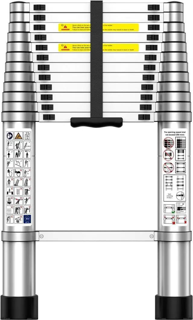 Main image of Telescoping Ladder,12.5 FT Extension Ladder, Heavy Duty 330lbs Max Capacity, Multi-Purpose Collapsible Ladder for RV or Outdoor Work