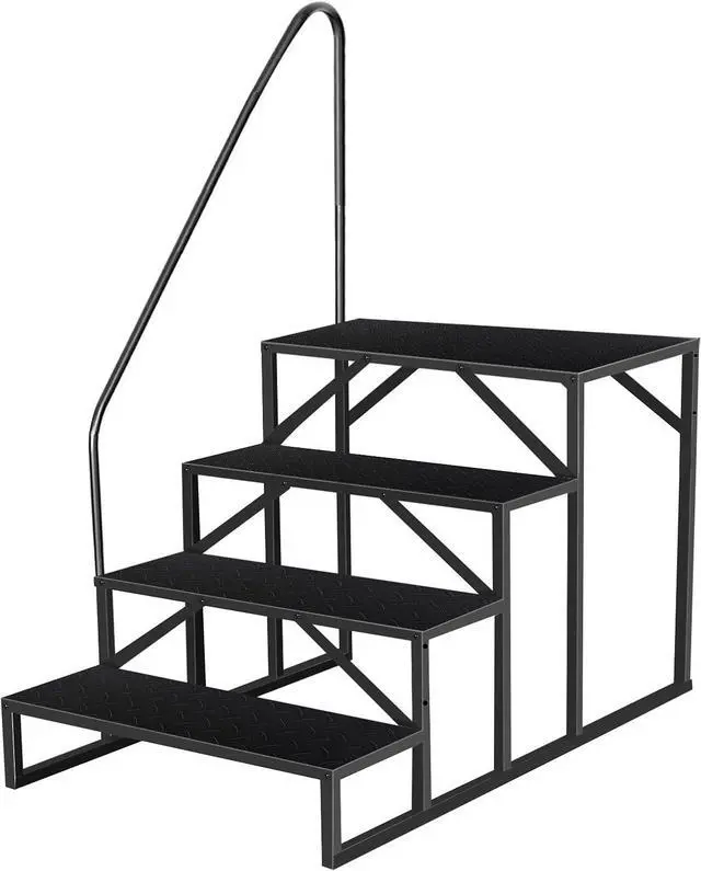 Main image of Step Ladder, Step Stool with Handle, Heavy Duty Pool Ladder Above Ground 660Lbs, Camper Steps Outdoor Steps RV Stairs for Reaching High, Portable Home Stairs for Travel Trailer (4 Step, Single Handle)