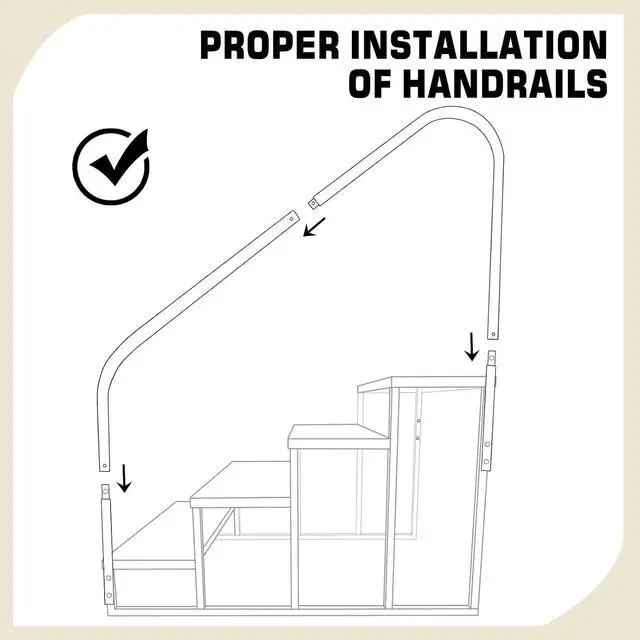 Alt view image 6 of 7 - Step Ladder, Step Stool with Handle, Heavy Duty Pool Ladder Above Ground 660Lbs, Camper Steps Outdoor Steps RV Stairs for Reaching High, Portable Home Stairs for Travel Trailer (4 Step, Single Handle)