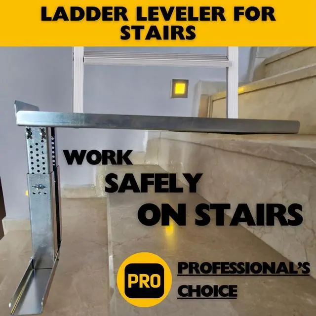 Alt view image 6 of 7 - Renovatio: Ultimate Ladder Levelers for Extension Ladders, Stair Ladder Leveler, Extension Ladder Stabilizer, Stair Ladder Platform, Ladder for Stairs