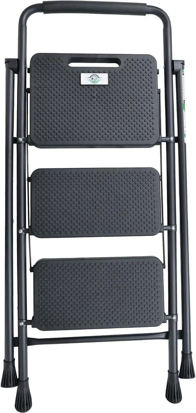 Alt view image 2 of 6 - Folding Step Stool with Wide Anti-Slip Pedal, 330lbs Sturdy Steel Ladder, 3-Step