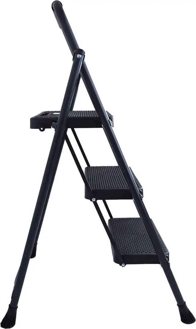 Alt view image 3 of 6 - Folding Step Stool with Wide Anti-Slip Pedal, 330lbs Sturdy Steel Ladder, 3-Step