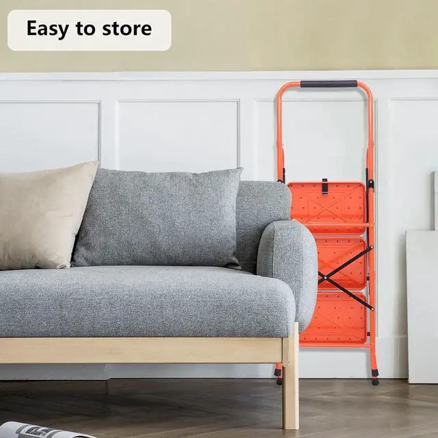 Alt view image 7 of 7 - LUISLADDERS 3 Step Ladder Safety Tool Ladder Folding Anti-Slip Step Stool Ladder Padded Side Handrails with Large Area Pedals for Kitchen Home and Office 330lbs (3 Step)