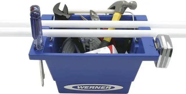 Alt view image 7 of 7 - Werner AC50-JB-5 Ac50-Jb-3 Lock-in Job Bucket, for Use with Obel00 and 6200 Series Step Ladders, Plastic, Blue, 25 lbs