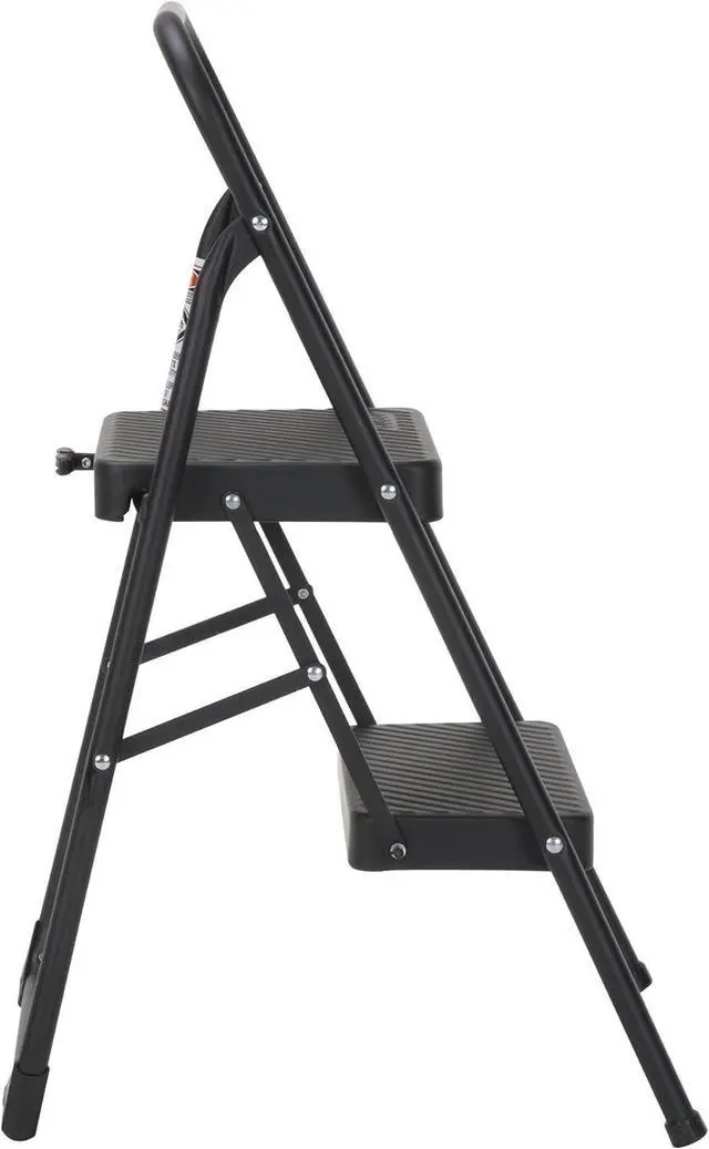 Alt view image 4 of 7 - COSCO 2-Step Household Folding Steel Step Stool, Black