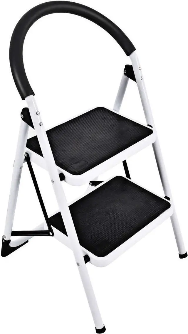 Main image of Goplus Step Ladder, Heavy Duty Folding 2 Step Ladder Step Stool with Handgrip and Wide Anti-Slip Platform Sturdy HD Construction, 330lbs Capacity Black