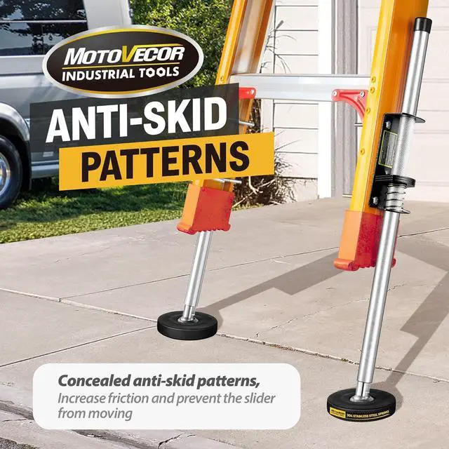 Alt view image 2 of 7 - Adjustable Ladder Leveler with Anti-Slip Rubber Feet, Extension Ladder Stabilizer Feet Levelers with Rust Proof Design, Universal Stair Ladder Stabilizer, Ladder Aide Leveling Feet, Ladder Accessories