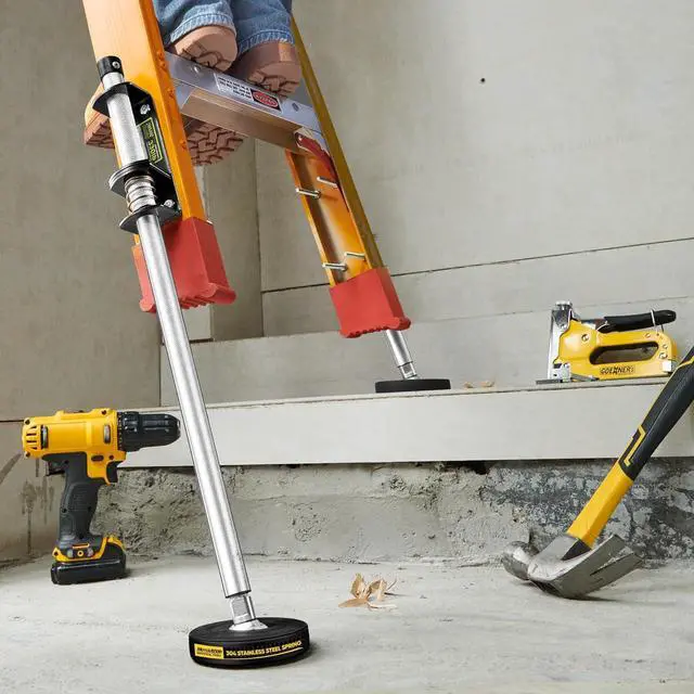 Alt view image 4 of 7 - Adjustable Ladder Leveler with Anti-Slip Rubber Feet, Extension Ladder Stabilizer Feet Levelers with Rust Proof Design, Universal Stair Ladder Stabilizer, Ladder Aide Leveling Feet, Ladder Accessories