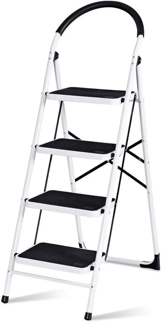 Main image of Nightcore 4 Step Ladder Folding Step Stool Platform, Multiuse Stepladder with Sturdy Frame Rubber, Hand Grip Anti-Slip Pedal, Home Kitchen Tool Lightweight Portable Ladder, 330 Lbs Capacity