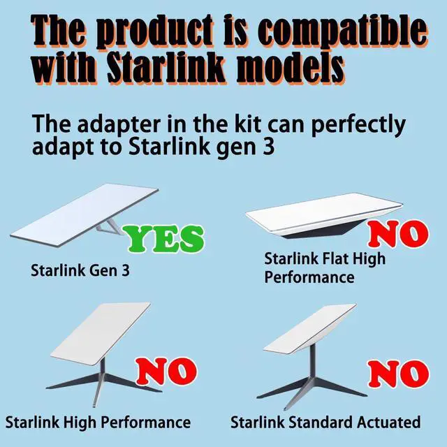Alt view image 3 of 7 - Starlink Gen 3 RV Ladder Mounting KitsTelescopic 11ft Pole with Starlink (GEN 3 / V3) Adapter and RV Ladder Mounting Bracket Kit - Fits 0.5 to 1.2 inch Ladder Rails