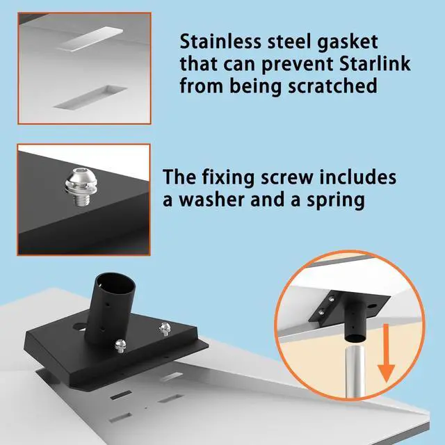 Alt view image 7 of 7 - Starlink Gen 3 RV Ladder Mounting KitsTelescopic 11ft Pole with Starlink (GEN 3 / V3) Adapter and RV Ladder Mounting Bracket Kit - Fits 0.5 to 1.2 inch Ladder Rails