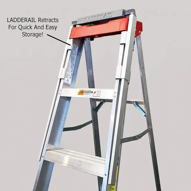 Alt view image 3 of 7 - Universal A-Frame Step Ladder Safety Handrail Attachment Accessory Hand Rail Extension