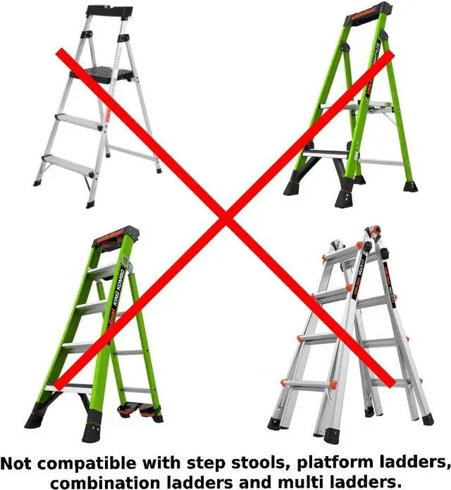 Alt view image 4 of 7 - Universal A-Frame Step Ladder Safety Handrail Attachment Accessory Hand Rail Extension