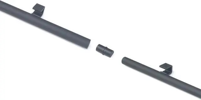 Alt view image 6 of 6 - 12FT Hook on Sliding Library Ladder Hardware Kit,Telescoping Upper Hook,Bottom Brake Roller, Rustic Black Finish(No Ladder)