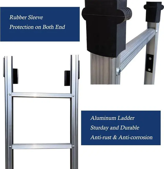 Alt view image 2 of 6 - Basement Ladder 5 Rung, 54in H Aluminum Window Well Ladder, Fire Escape Ladder in Humid Environments with Load Capacity up to 500lbs Egress Ladder, Escape Ladder or Bunk Bed Ladder