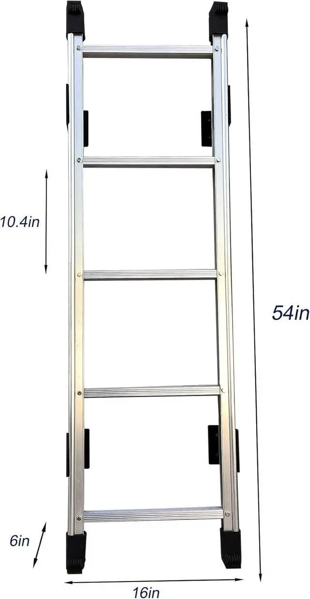 Alt view image 4 of 6 - Basement Ladder 5 Rung, 54in H Aluminum Window Well Ladder, Fire Escape Ladder in Humid Environments with Load Capacity up to 500lbs Egress Ladder, Escape Ladder or Bunk Bed Ladder